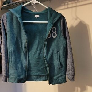 Kids Teal and Gray Sweater Jacket